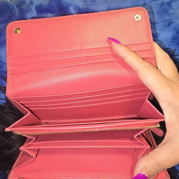 Prada Pink Saffiano Leather Wallet - Picture 4 of 9
